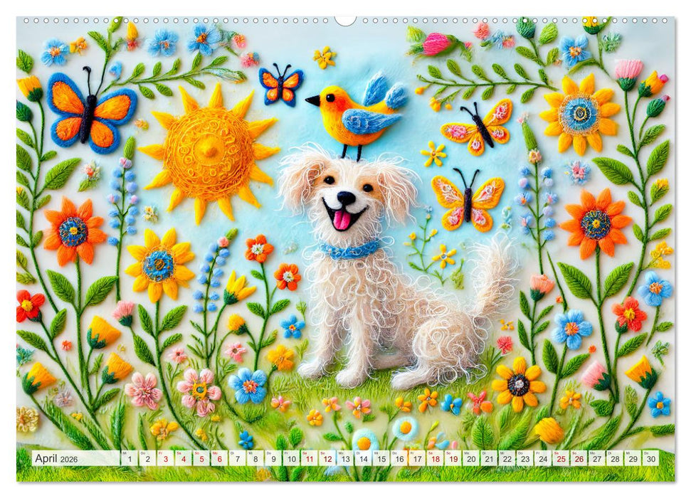 Niedliche Filzhunde - Liebevolle Ideen aus Filz und Wolle (CALVENDO Wandkalender 2026)