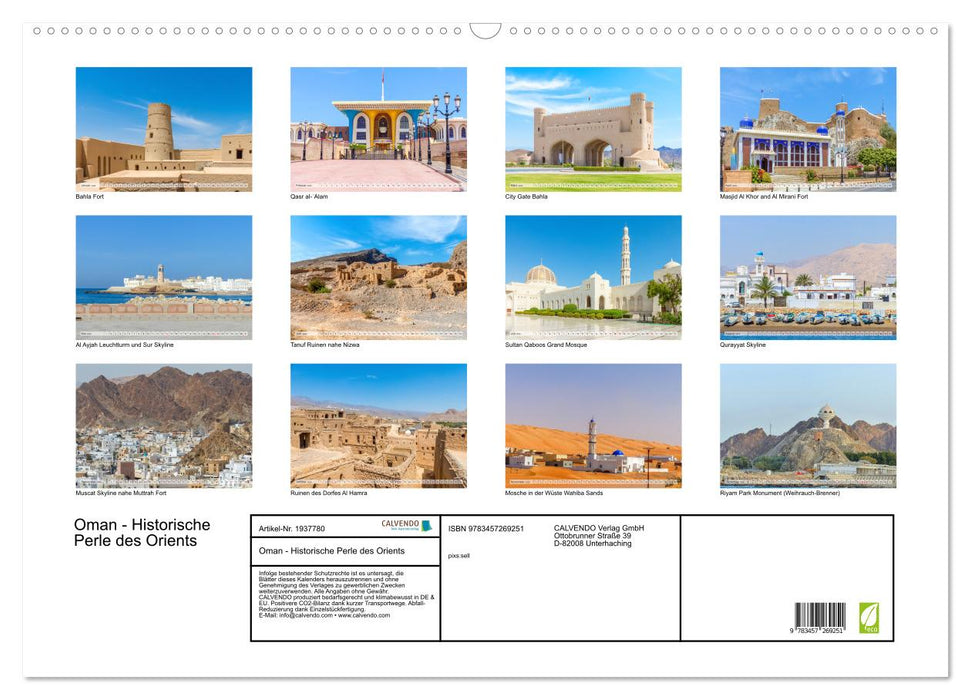Oman - Historische Perle des Orients (CALVENDO Wandkalender 2026)
