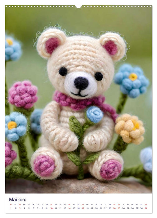 Teddys aus Wolle (CALVENDO Premium Wandkalender 2026)