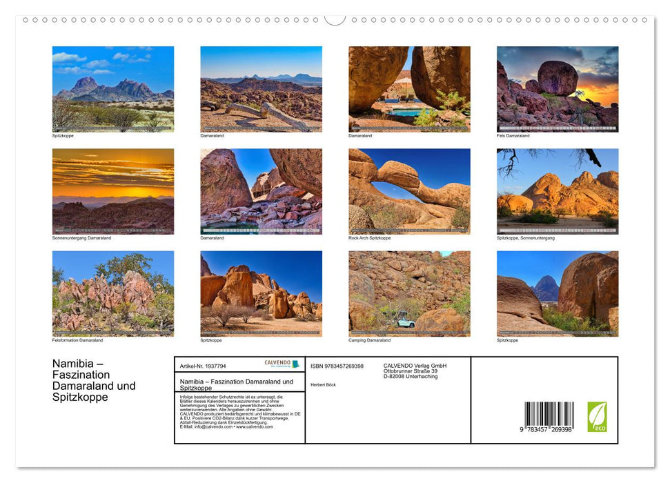 Namibia – Faszination Damaraland und Spitzkoppe (CALVENDO Premium Wandkalender 2026)