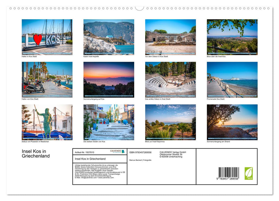 Insel Kos in Griechenland (CALVENDO Premium Wandkalender 2026)