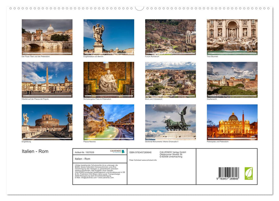 Italien - Rom (CALVENDO Premium Wandkalender 2026)