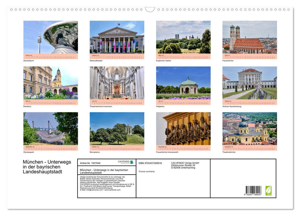 München - Unterwegs in der bayrischen Landeshauptstadt (CALVENDO Wandkalender 2026)