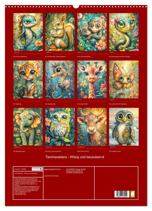 Tiercharaktere - Witzig und bezaubernd (CALVENDO Wandkalender 2026)