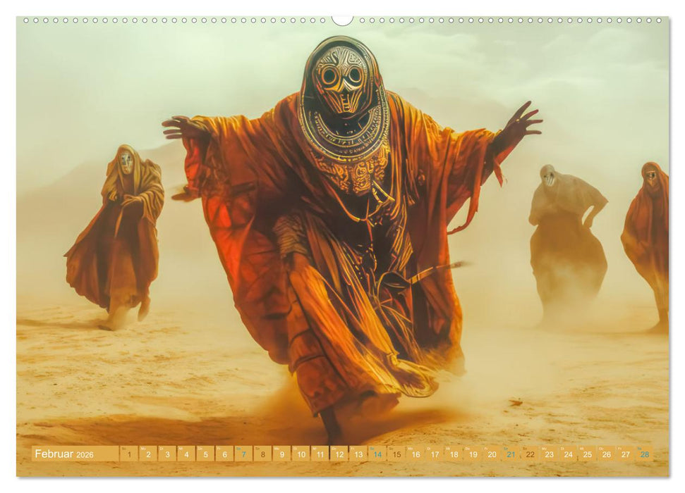 Wüstenmusikanten und Wüstentänzer - Surreale Impressionen (CALVENDO Wandkalender 2026)
