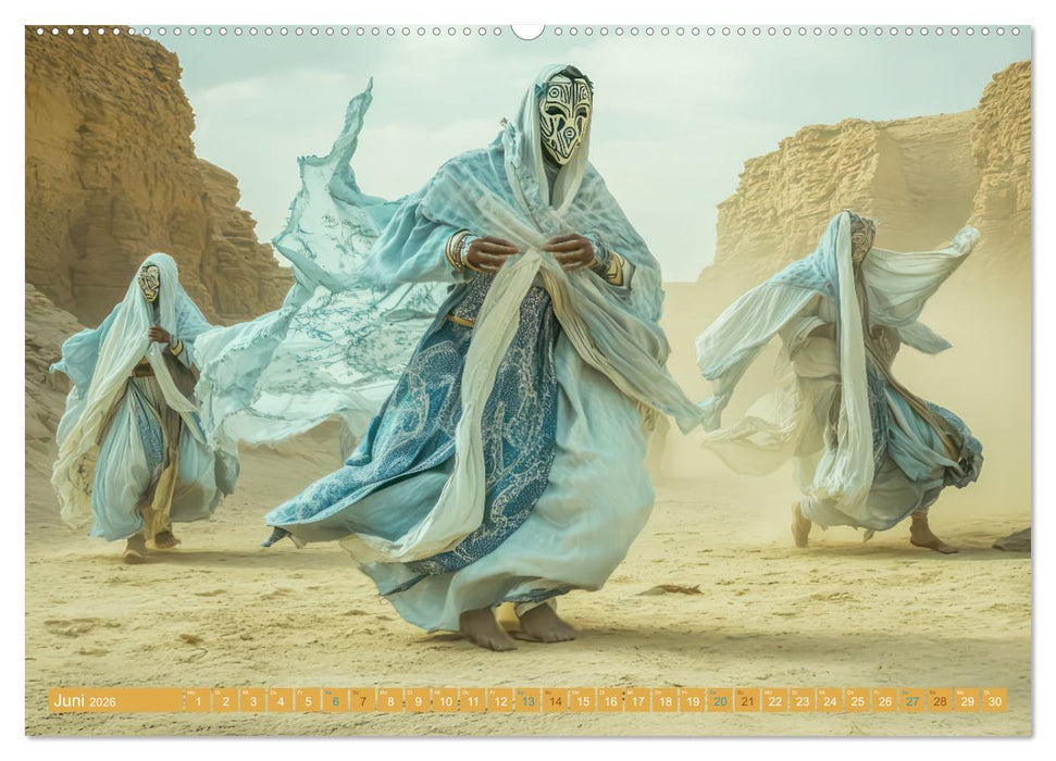 Wüstenmusikanten und Wüstentänzer - Surreale Impressionen (CALVENDO Wandkalender 2026)