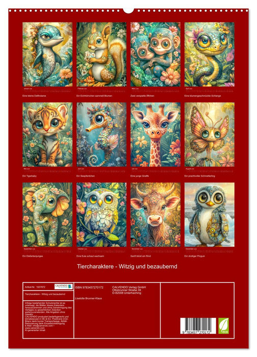 Tiercharaktere - Witzig und bezaubernd (CALVENDO Premium Wandkalender 2026)