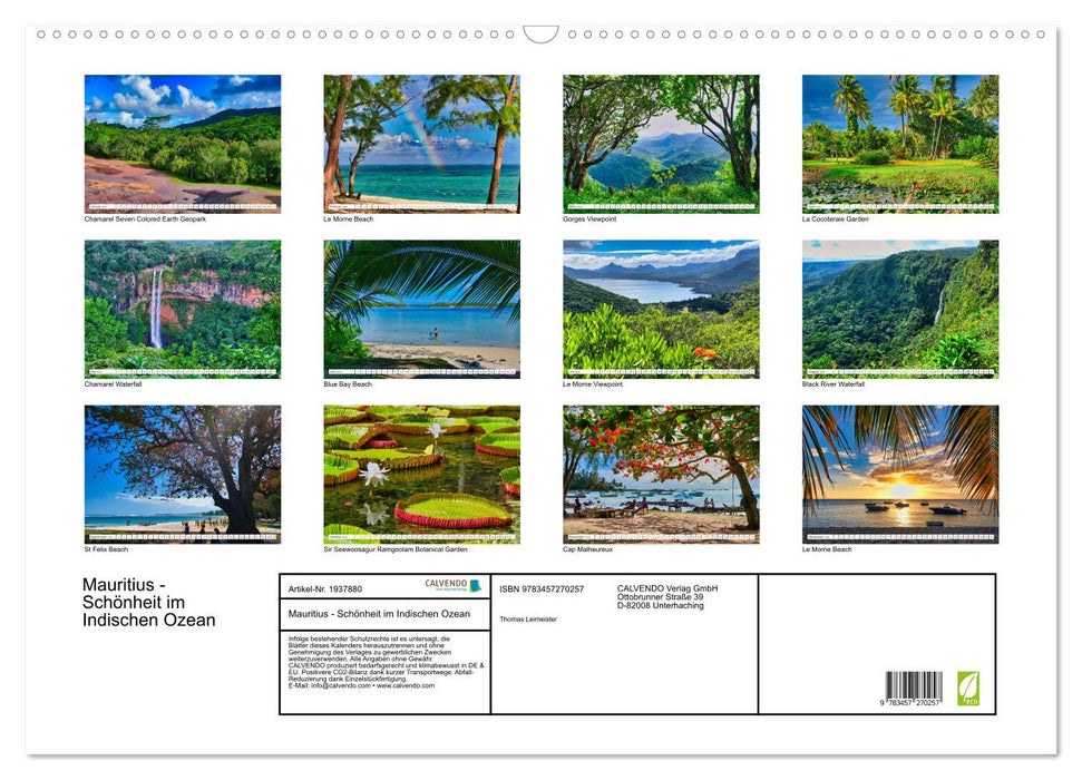Mauritius - Schönheit im Indischen Ozean (CALVENDO Wandkalender 2026)