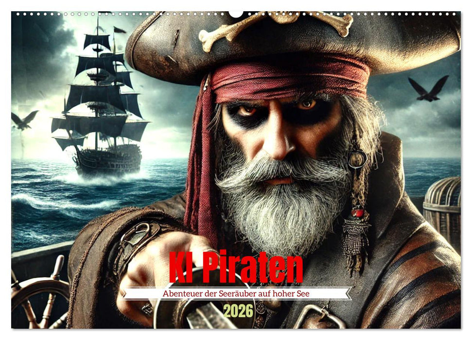 KI Piraten - Abenteuer der Seeräuber auf hoher See (CALVENDO Wandkalender 2026)