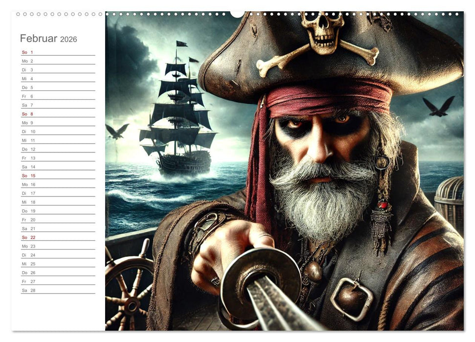 KI Piraten - Abenteuer der Seeräuber auf hoher See (CALVENDO Wandkalender 2026)