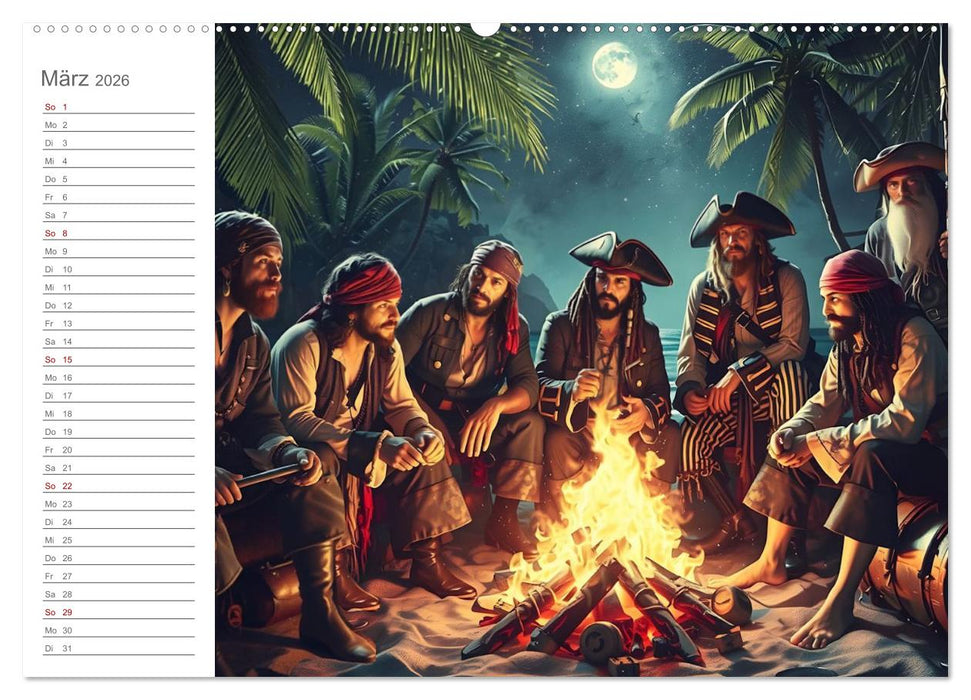 KI Piraten - Abenteuer der Seeräuber auf hoher See (CALVENDO Wandkalender 2026)