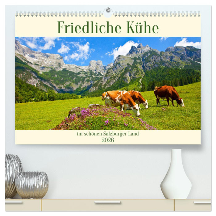 Friedliche Kühe (CALVENDO Premium Wandkalender 2026)