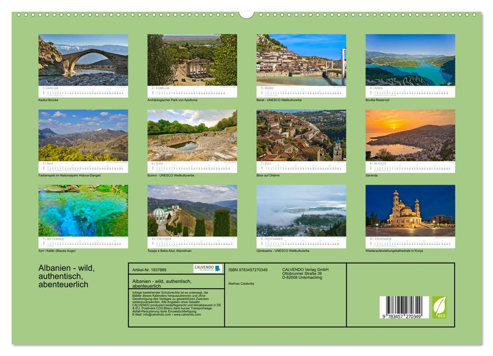 Albanien - wild, authentisch, abenteuerlich (CALVENDO Premium Wandkalender 2026)