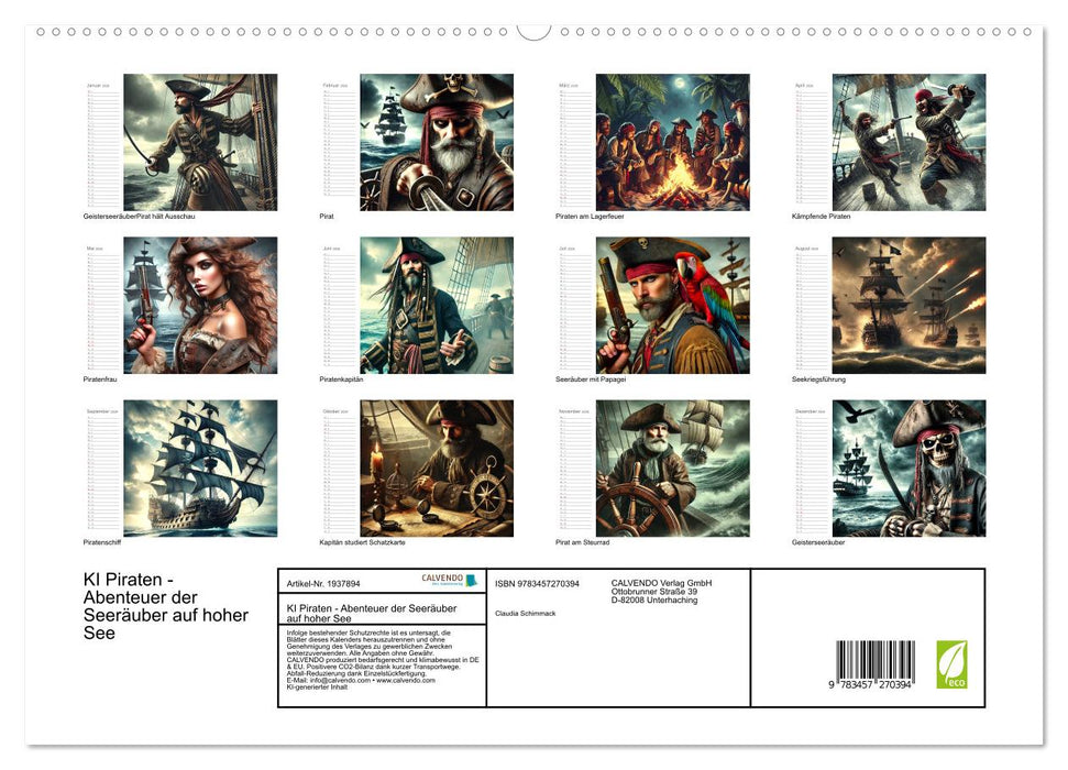 KI Piraten - Abenteuer der Seeräuber auf hoher See (CALVENDO Premium Wandkalender 2026)