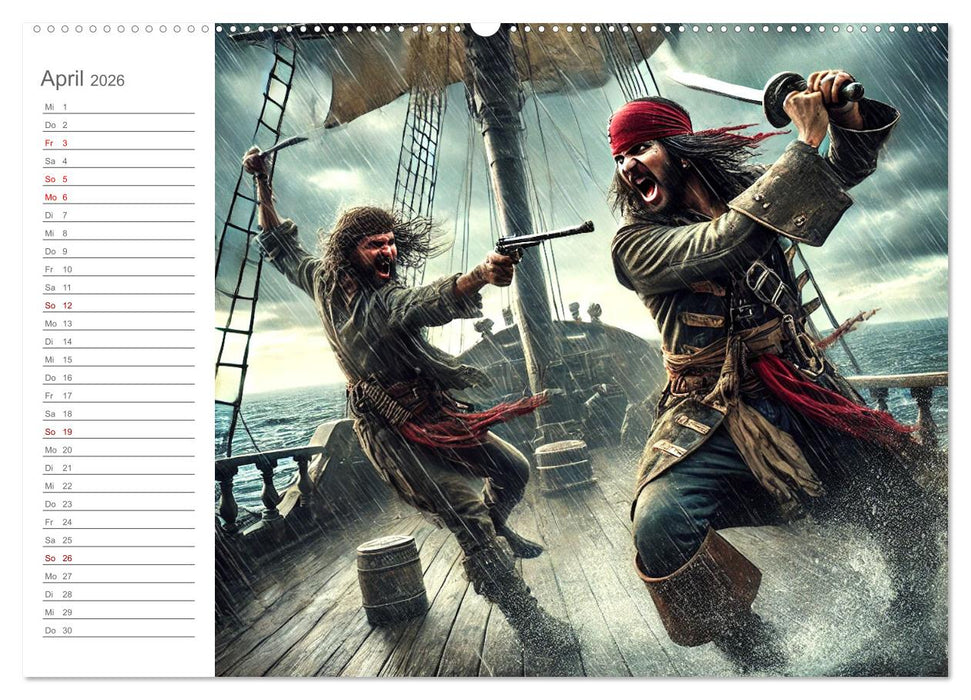 KI Piraten - Abenteuer der Seeräuber auf hoher See (CALVENDO Premium Wandkalender 2026)