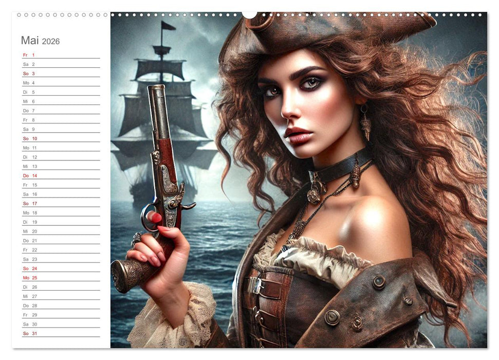 KI Piraten - Abenteuer der Seeräuber auf hoher See (CALVENDO Premium Wandkalender 2026)