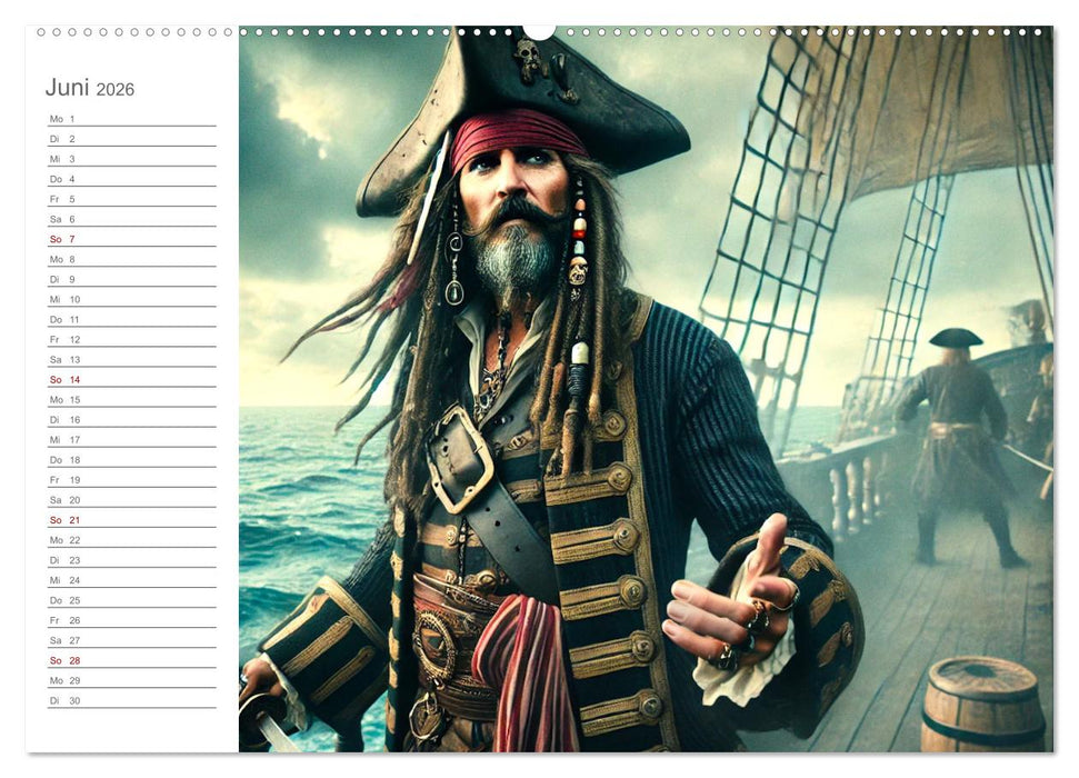 KI Piraten - Abenteuer der Seeräuber auf hoher See (CALVENDO Premium Wandkalender 2026)