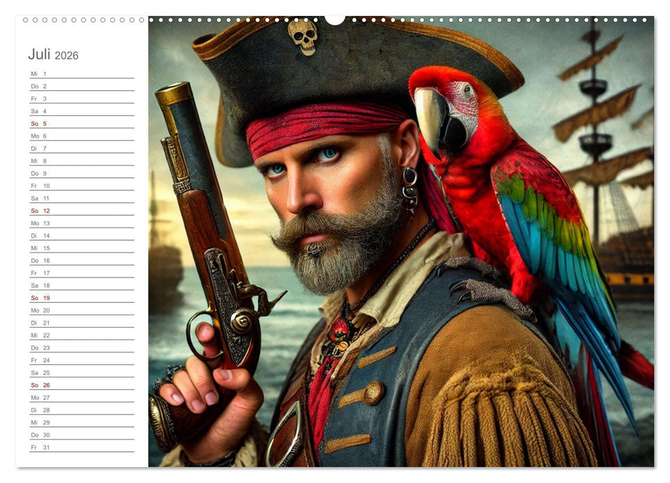 KI Piraten - Abenteuer der Seeräuber auf hoher See (CALVENDO Premium Wandkalender 2026)