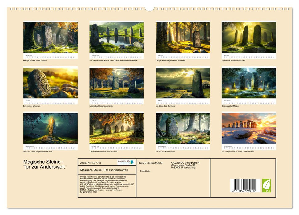 Magische Steine - Tor zur Anderswelt (CALVENDO Premium Wandkalender 2026)