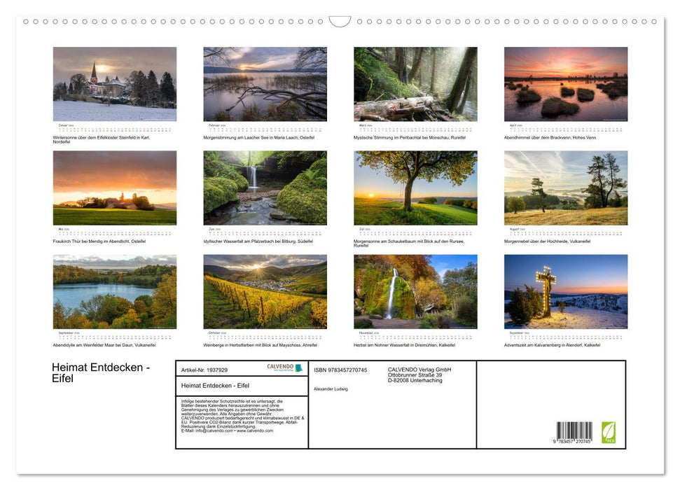 Heimat Entdecken - Eifel (CALVENDO Wandkalender 2026)