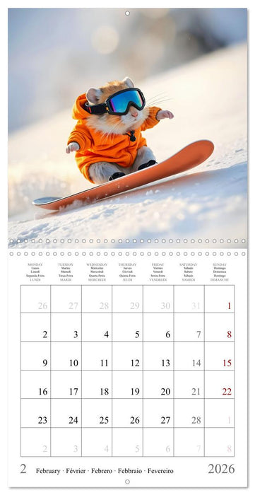 Adventure sports with AI hamsters (CALVENDO Monthly Calendar 2026)