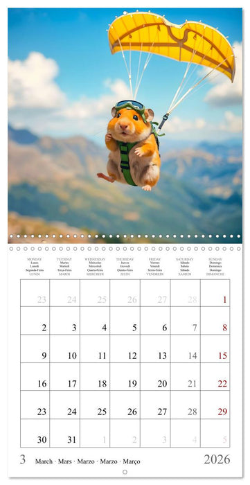 Adventure sports with AI hamsters (CALVENDO Monthly Calendar 2026)