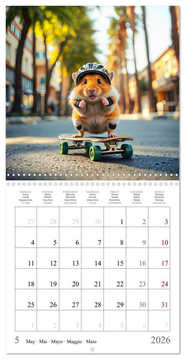 Adventure sports with AI hamsters (CALVENDO Monthly Calendar 2026)