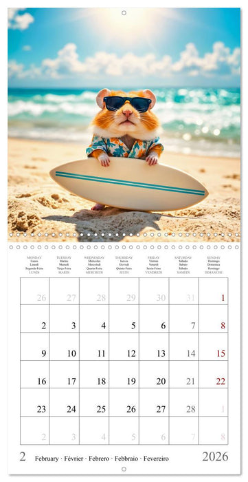 On holiday with AI hamsters (CALVENDO Monthly Calendar 2026)