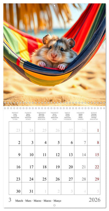 On holiday with AI hamsters (CALVENDO Monthly Calendar 2026)