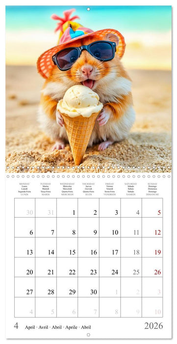 On holiday with AI hamsters (CALVENDO Monthly Calendar 2026)