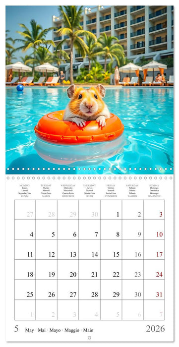 On holiday with AI hamsters (CALVENDO Monthly Calendar 2026)