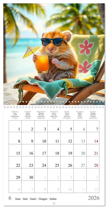 On holiday with AI hamsters (CALVENDO Monthly Calendar 2026)