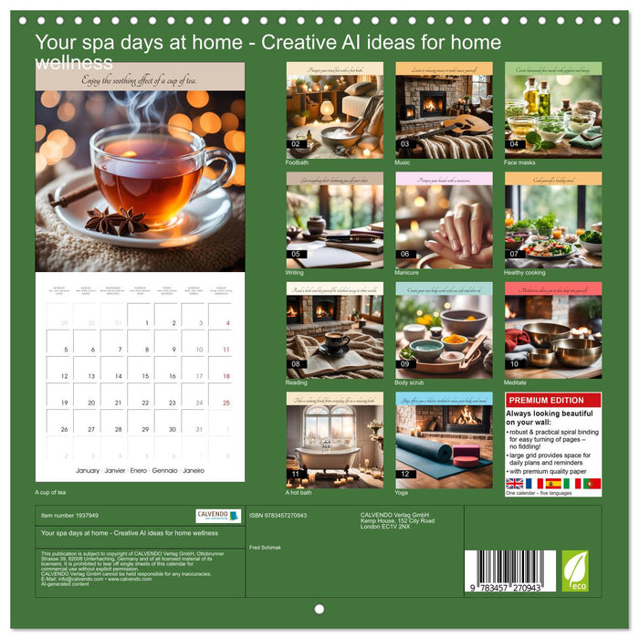 Your spa days at home - Creative AI ideas for home wellness (CALVENDO Monthly Calendar 2026)