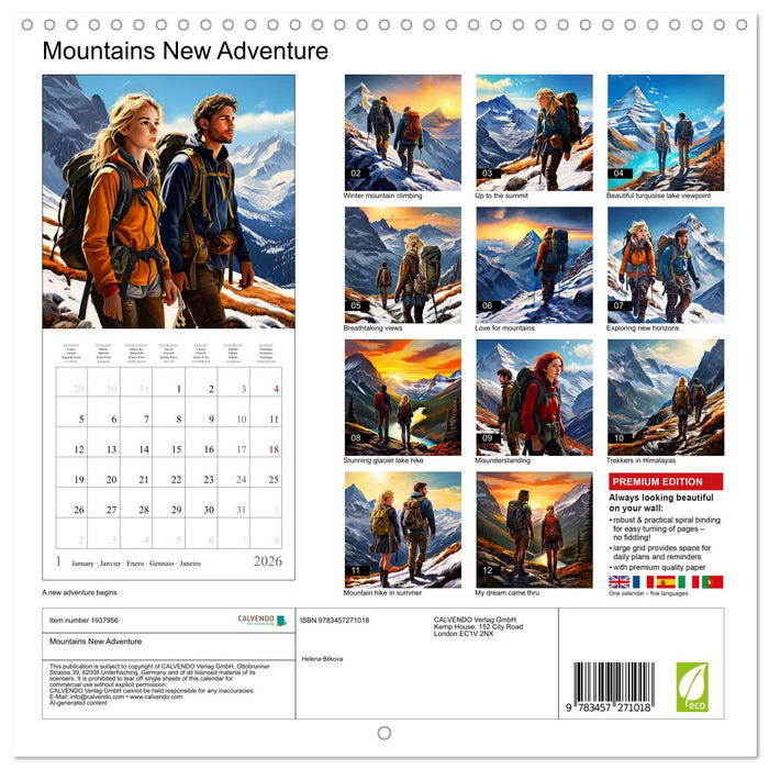 Mountains New Adventure (CALVENDO Monthly Calendar 2026)
