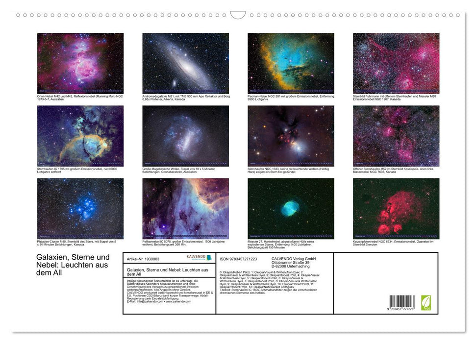 Galaxien, Sterne und Nebel: Leuchten aus dem All (CALVENDO Wandkalender 2026)