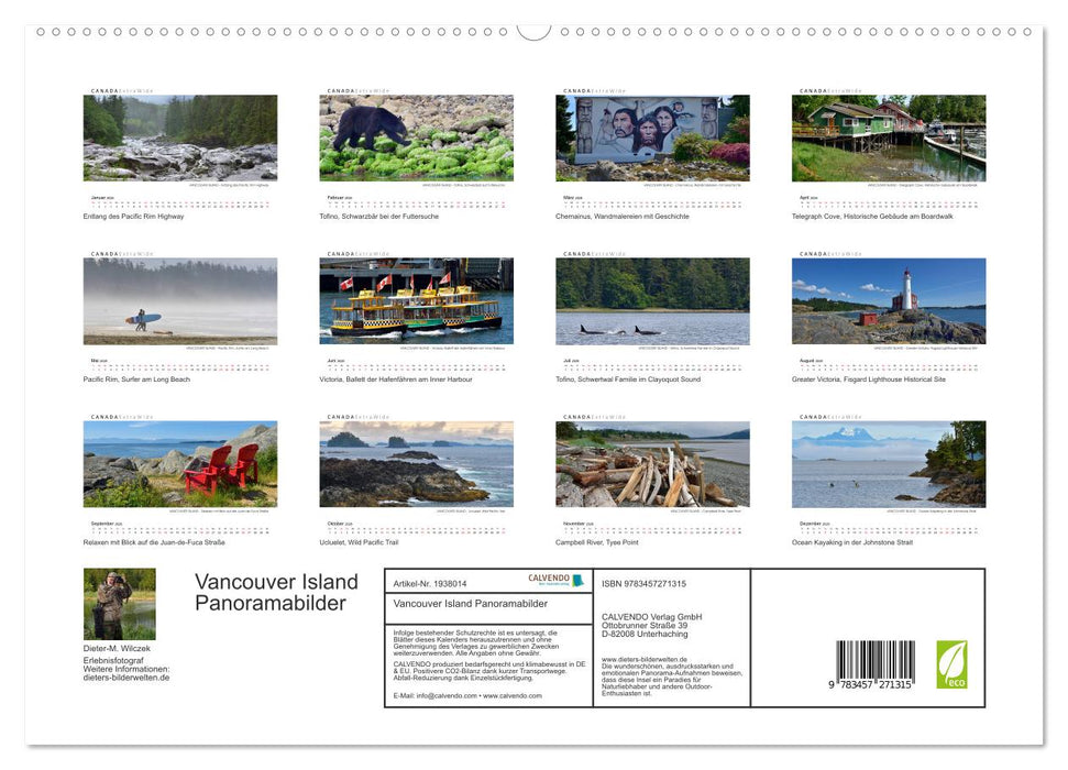 Vancouver Island Panoramabilder (CALVENDO Premium Wandkalender 2026)