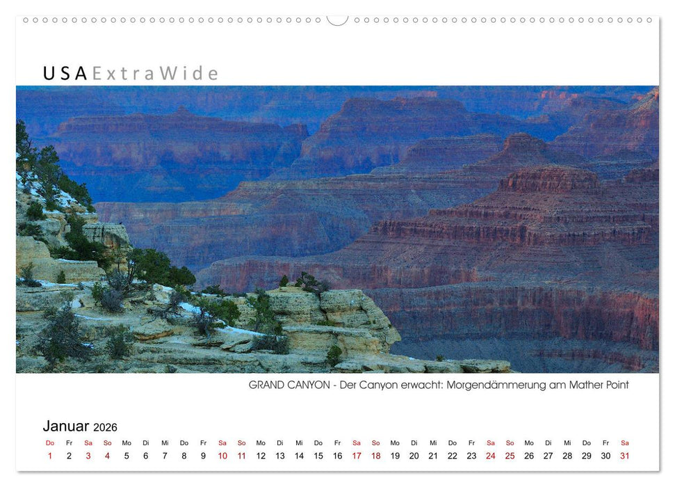 GRAND CANYON Panoramabilder (CALVENDO Wandkalender 2026)