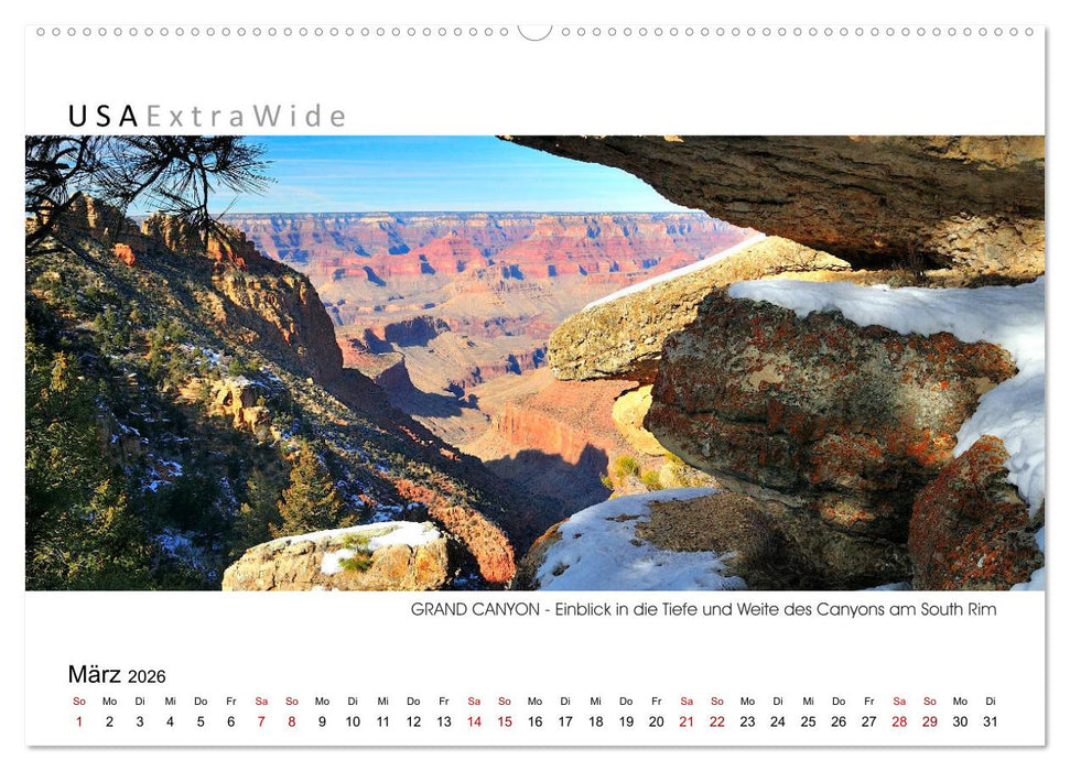 GRAND CANYON Panoramabilder (CALVENDO Wandkalender 2026)