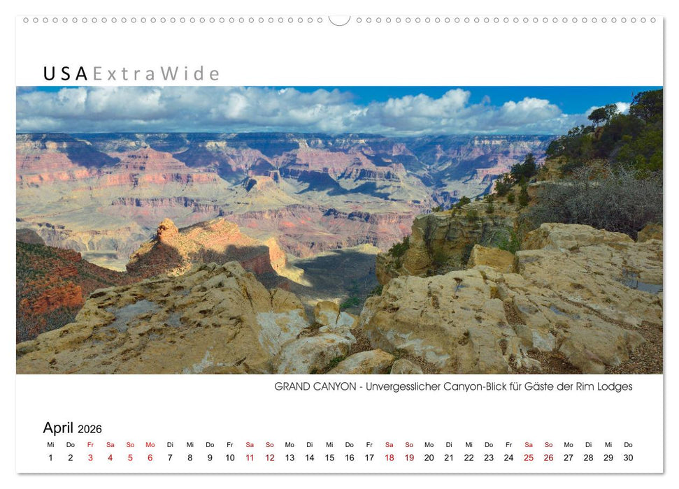 GRAND CANYON Panoramabilder (CALVENDO Wandkalender 2026)