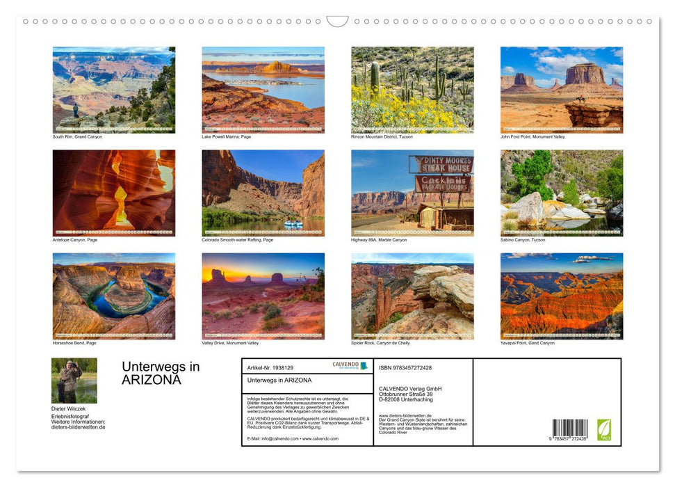 Unterwegs in ARIZONA (CALVENDO Wandkalender 2026)