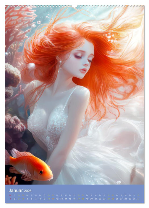 Meerjungfrauen - Bezaubernde Wasserwesen (CALVENDO Premium Wandkalender 2026)