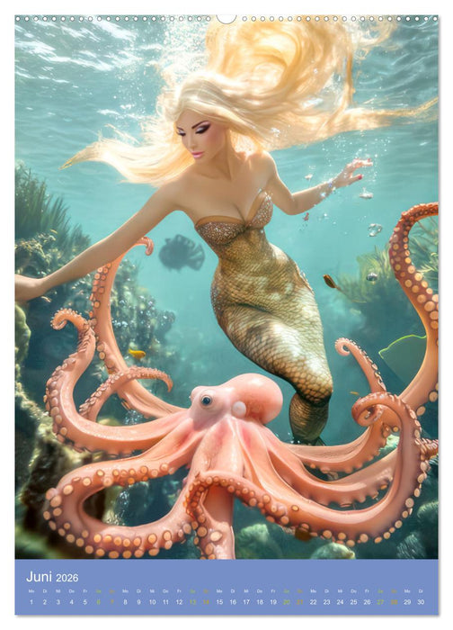 Meerjungfrauen - Bezaubernde Wasserwesen (CALVENDO Premium Wandkalender 2026)