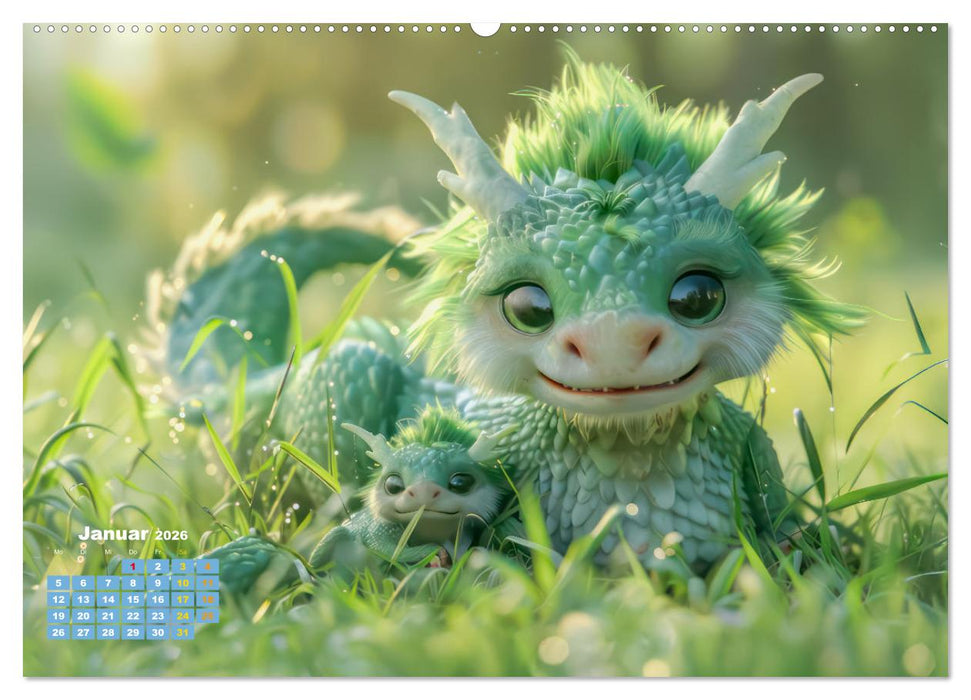 Drachen - Verspielt und fluffig (CALVENDO Wandkalender 2026)