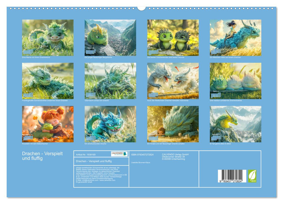 Drachen - Verspielt und fluffig (CALVENDO Premium Wandkalender 2026)