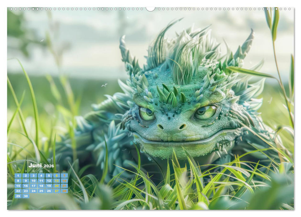 Drachen - Verspielt und fluffig (CALVENDO Premium Wandkalender 2026)
