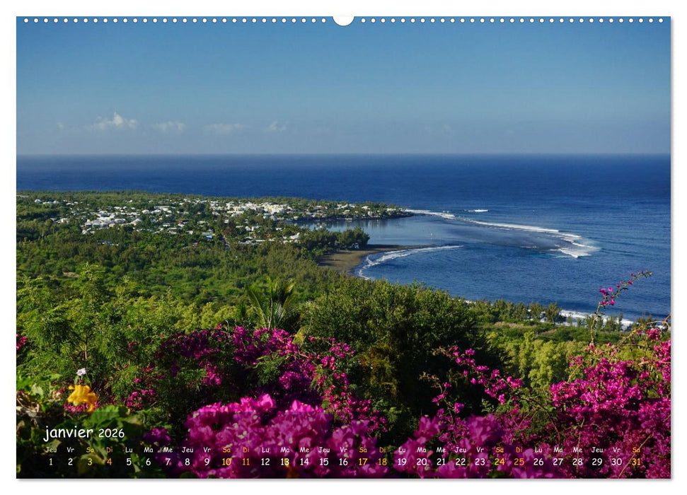 La Rèunion - Côtes fantastiques et paysage montagneux (CALVENDO Calendrier mensuel 2026)