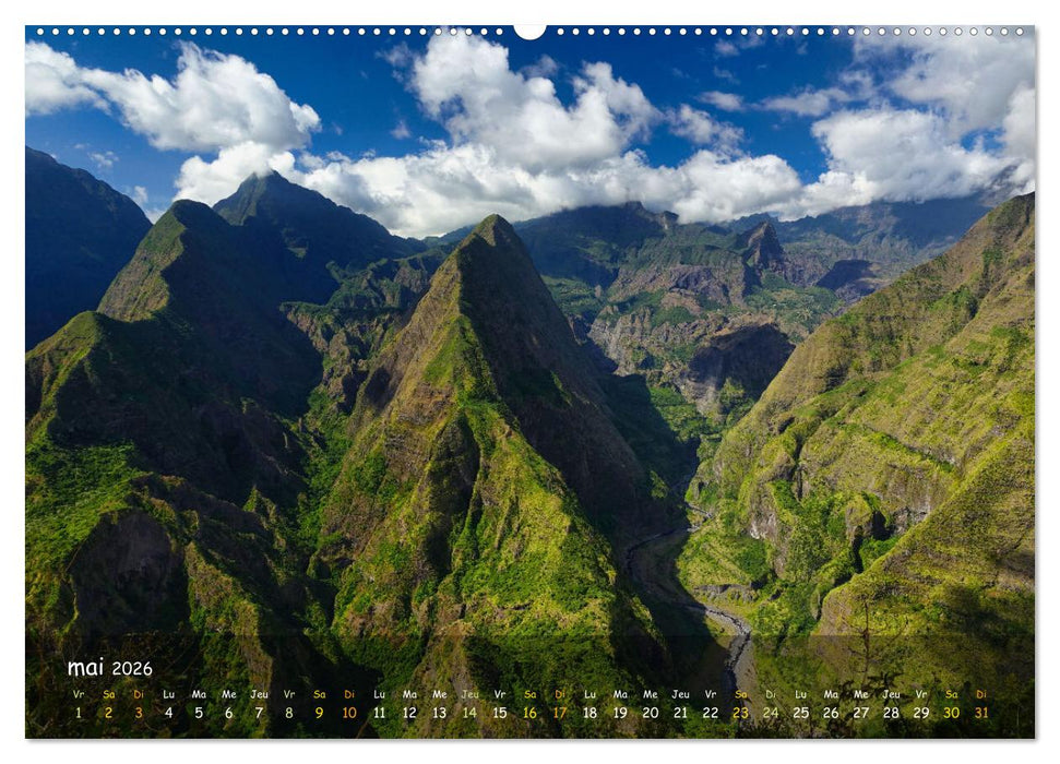 La Rèunion - Côtes fantastiques et paysage montagneux (CALVENDO Calendrier supérieur 2026)
