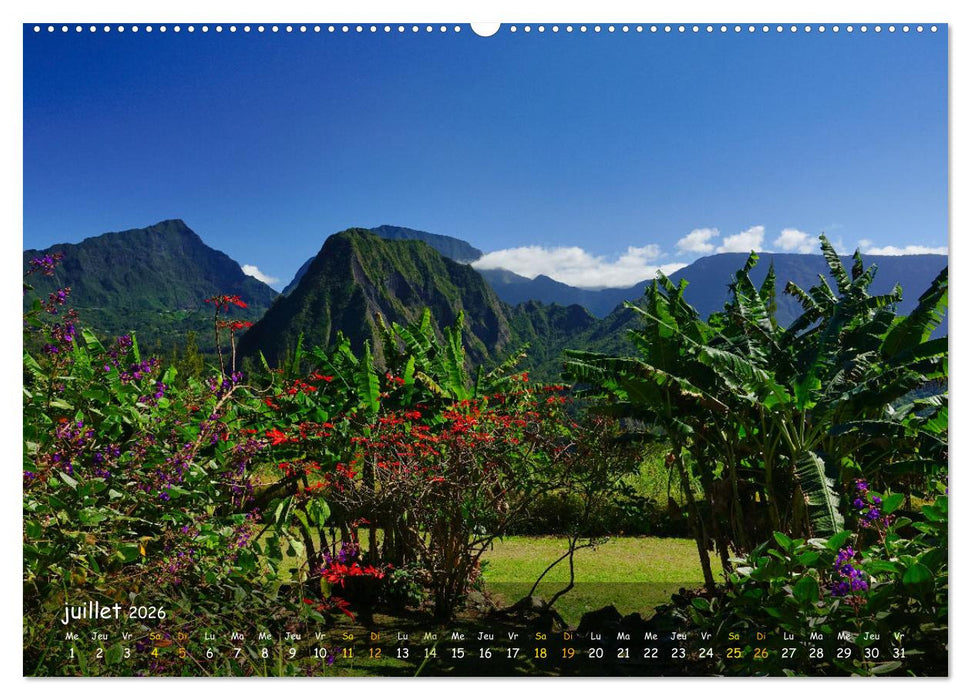 La Rèunion - Côtes fantastiques et paysage montagneux (CALVENDO Calendrier supérieur 2026)