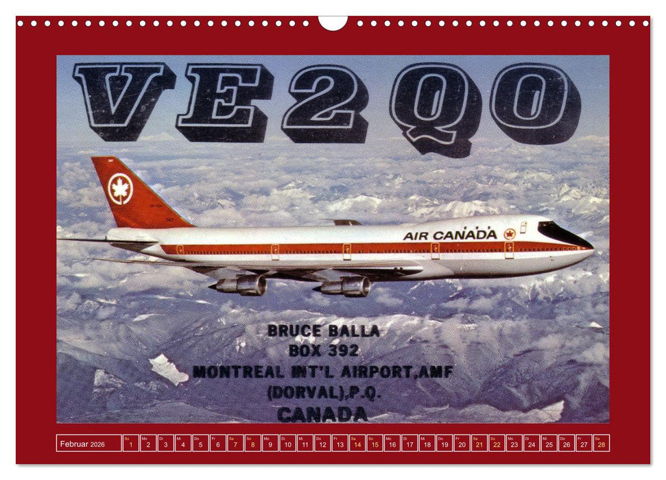 Historische Flugzeuge auf QSL-Karten (CALVENDO Wandkalender 2026)