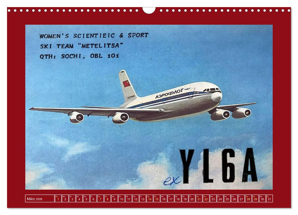 Historische Flugzeuge auf QSL-Karten (CALVENDO Wandkalender 2026)